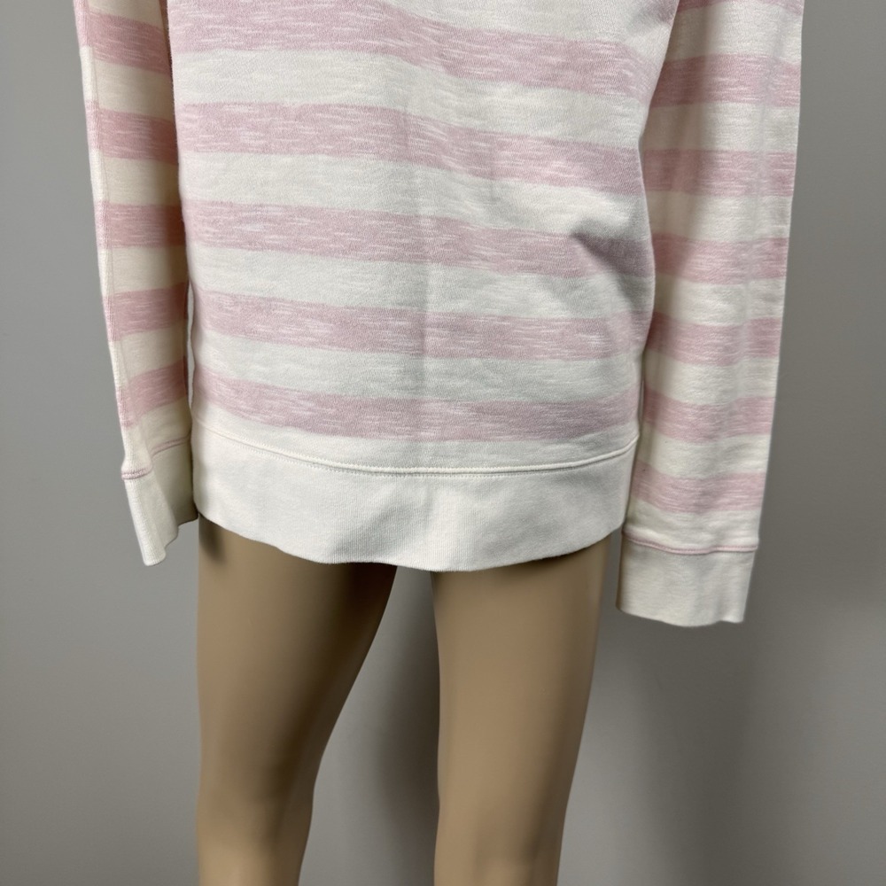TALBOTS White Pink 100% Cotton STRIPE TOP SWEATSHIRT Medium - Picture 7 of 16